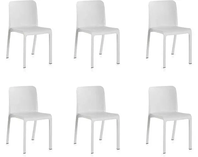 Set 6 Sillas Jardin Blancas Recicladas - Fabricado en España