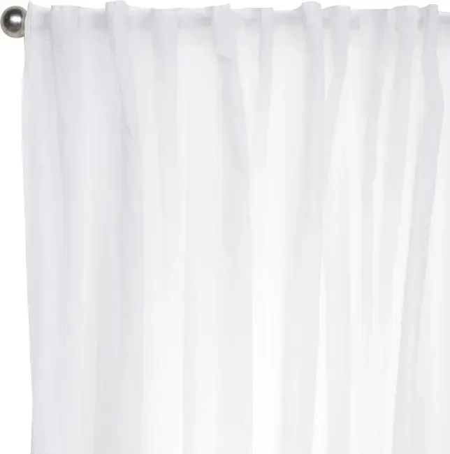 Visillo cinta y trabilla Taylor lino y poliéster INSPIRE liso blanco 300x270cm