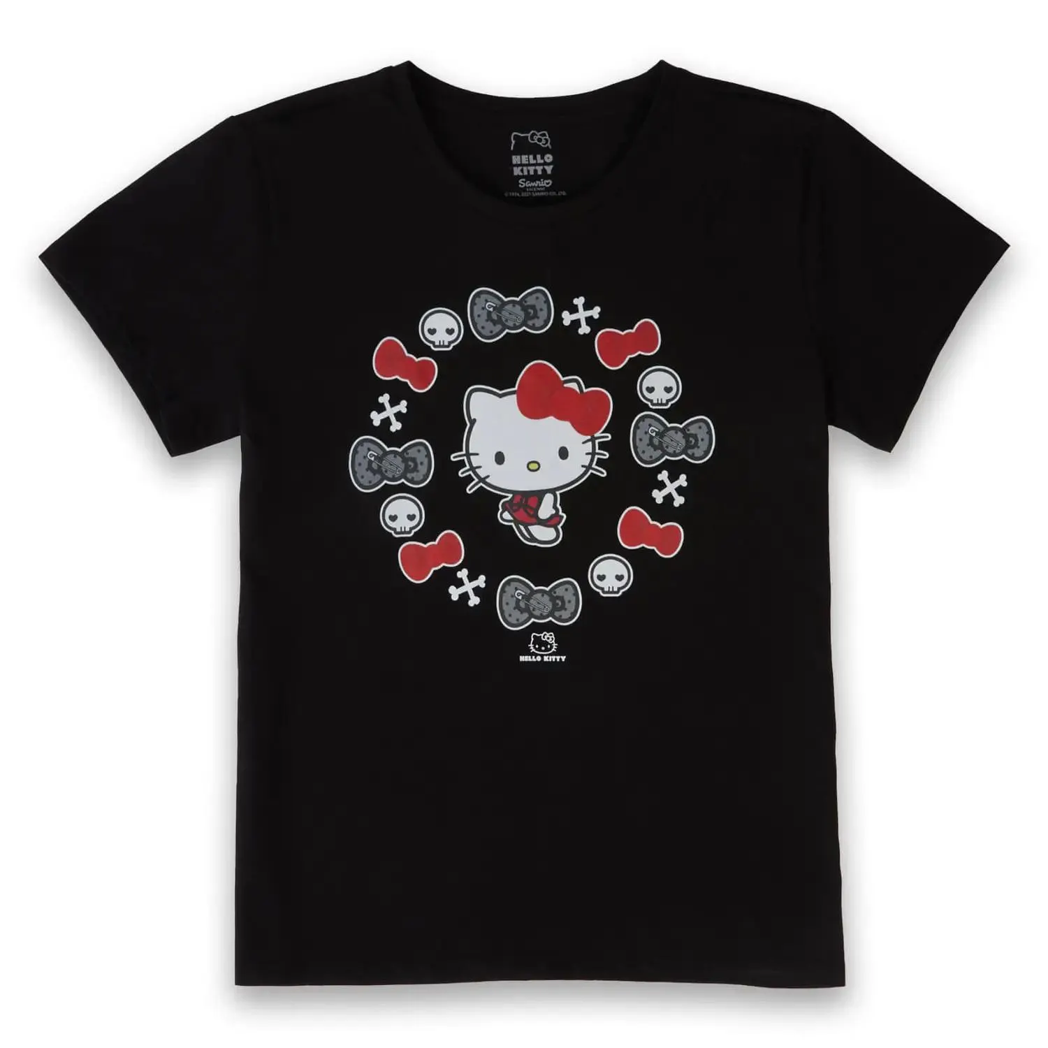 Camiseta Round Bow para mujer de Hello Kitty - Negro