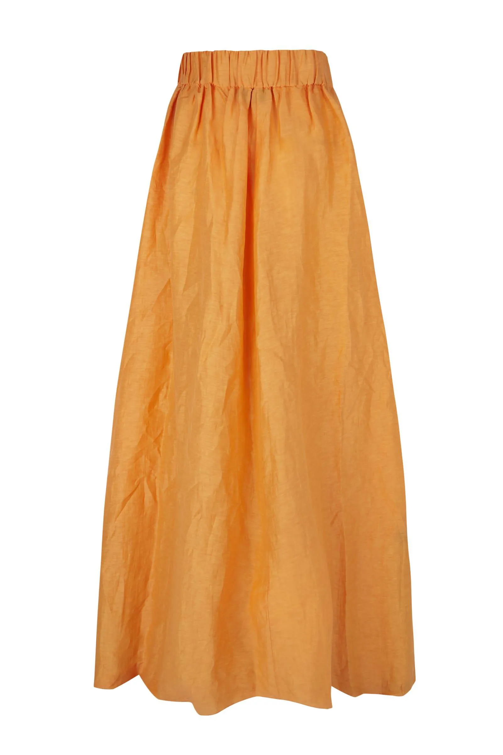 Paper, tangerine linen and silk skirt