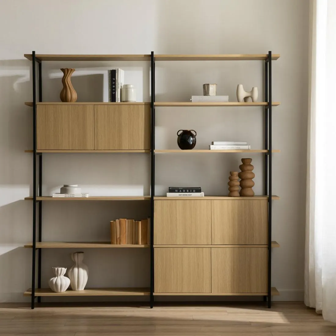 Estantería alta doble negra