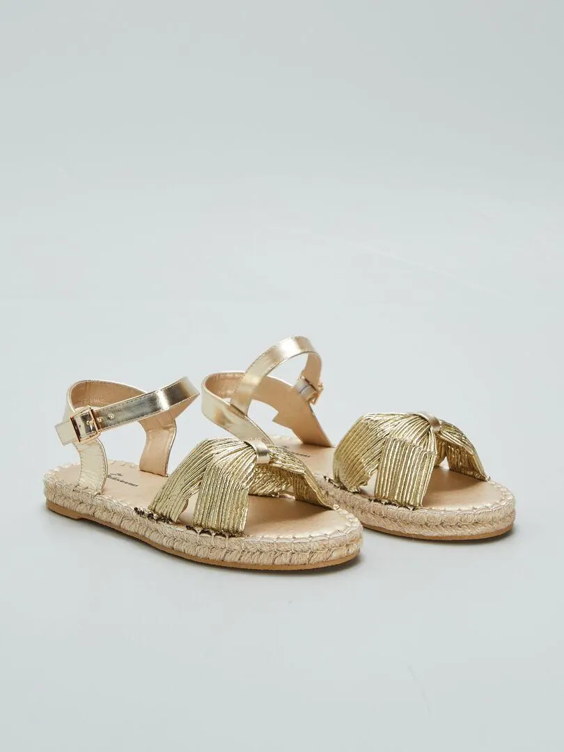 Sandalias planas doradas - BEIGE