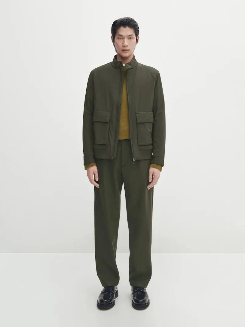 Chaqueta bi-stretch bolsillos