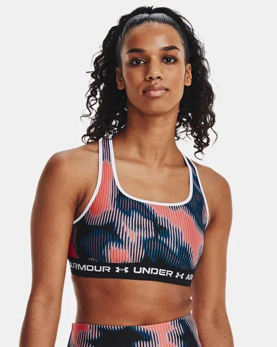 Sujetador deportivo estampado UA Crossback Mid para mujer