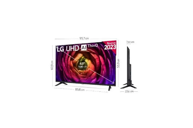Outlet TV LG UHD 4K de 43'' Serie 73, Procesador Alta Potencia, HDR10 / Dolby Digital Plus, Smart TV webOS23