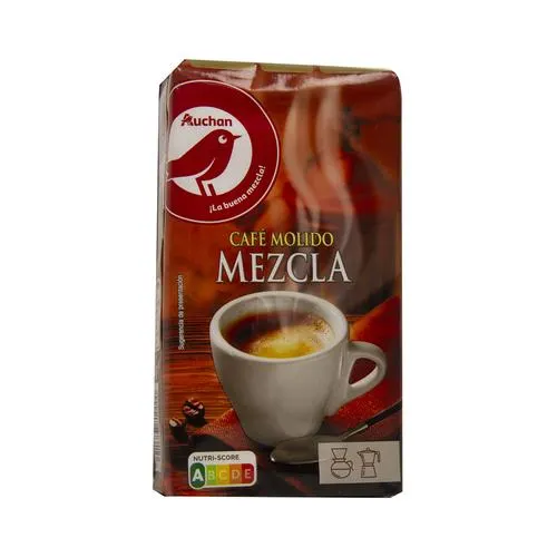 PRODUCTO ALCAMPO Café molido mezcla de tueste natural 50% y torrefacto 50% 250 g.