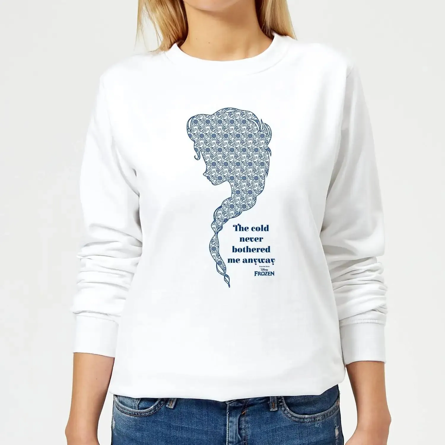 Sudadera Disney Frozen The Cold Never Bothered Me Anyway - Mujer - Blanco