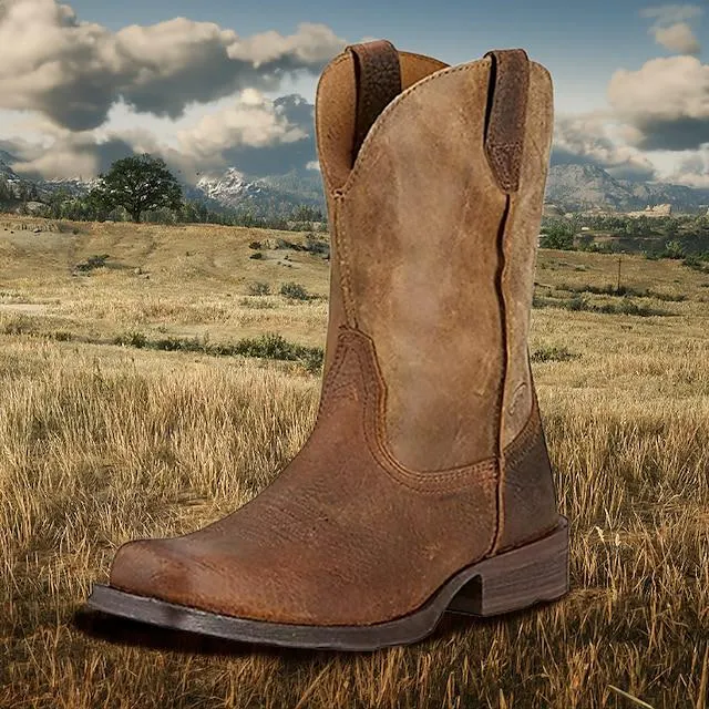 Hombre Botas Botas cowboy Retro Zapatos de Paseo Casual Diario PU Cómodo Botines / Hasta el Tobillo Mocasín Marrón claro Marrón Café Primavera Otoño