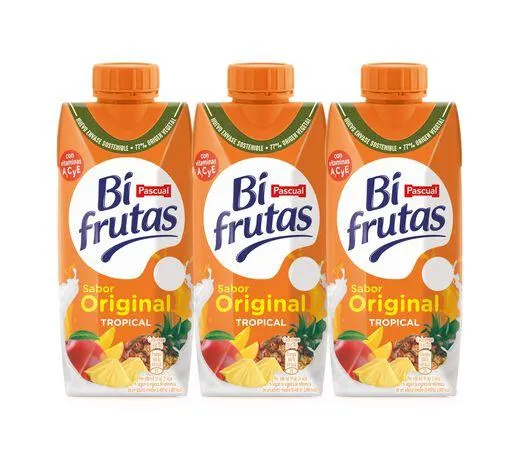 Zumo tropical con leche Bifrutas Pascual pack 3