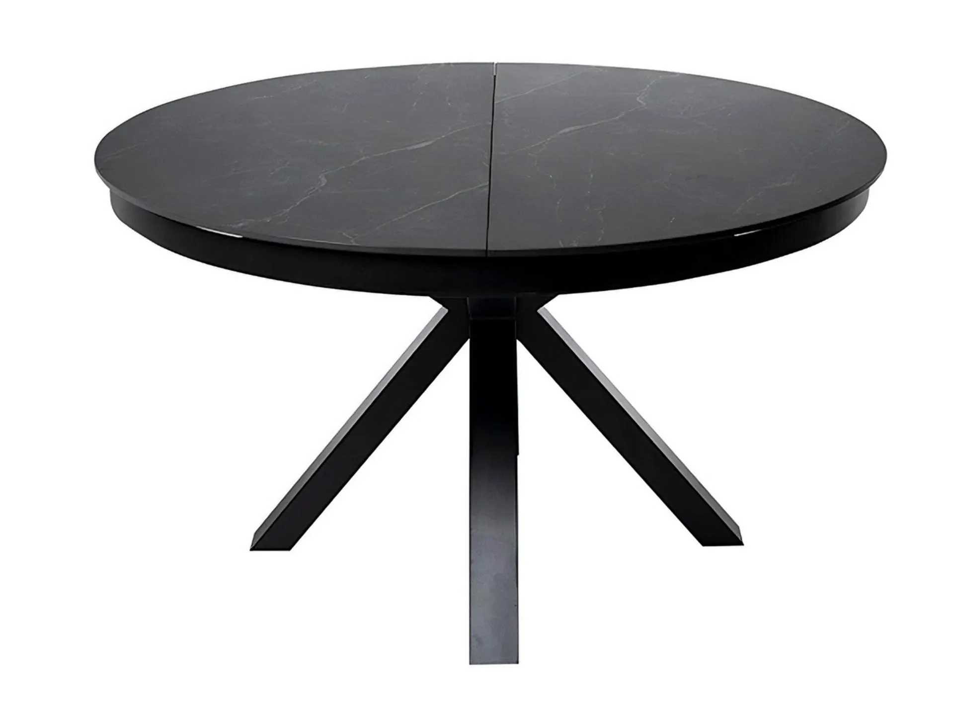 Mesa redonda extensible con sobre porcelánico