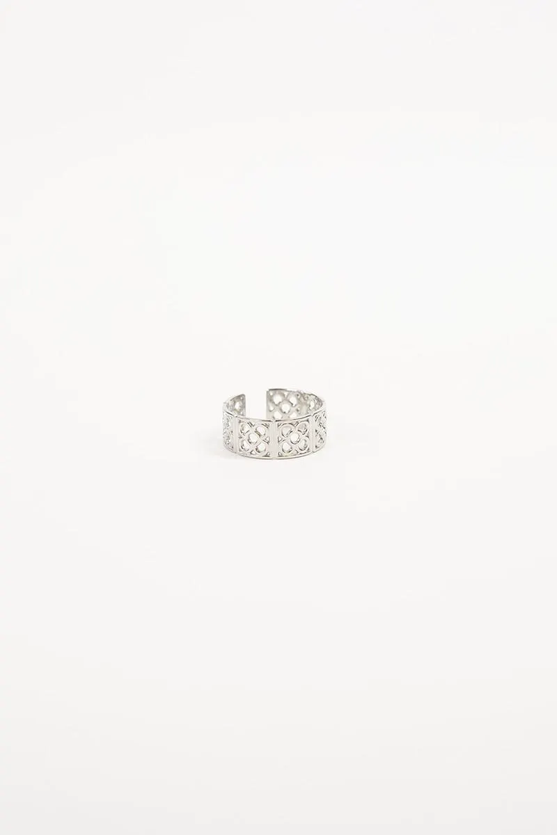 Anillo diseño cuadrado plata