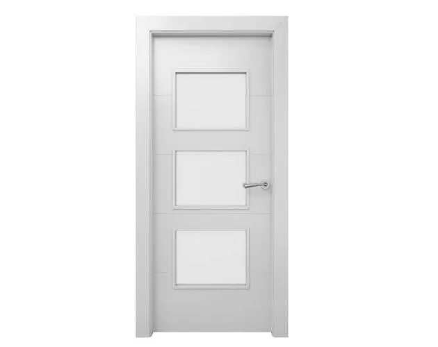 Puerta de Interior Ons blanca acristalada 72,5cm izquierda con tapajuntas