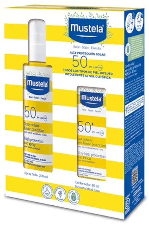 Mustela Pack Solar SPF50 Spray 200 ml & Leche 40 ml