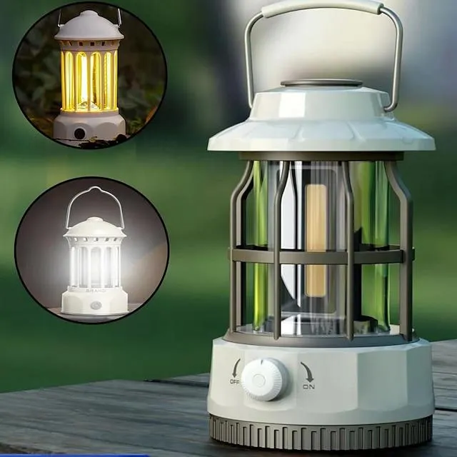 Linterna de camping de 6,9 pulgadas, luz para acampar al aire libre, tienda de campaña, linterna de caballo portátil, regalo, luz de campamento recargable retro