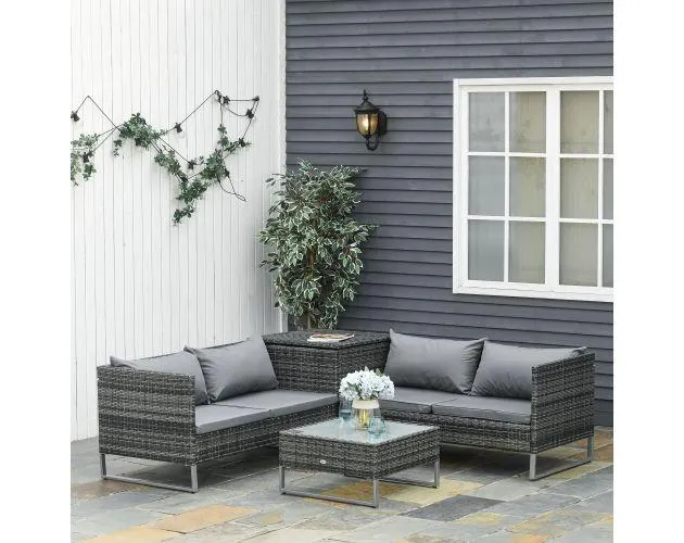 Conjunto de muebles de jardín de ratán