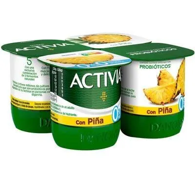 Bífidus probiótico Activia 0% pack 4 piña