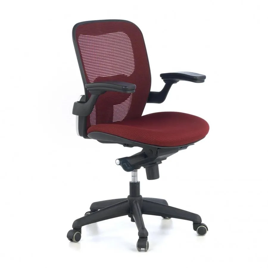 Silla de oficina ergonómica Amira, mecanismo relax, espuma inyectada - Rojo