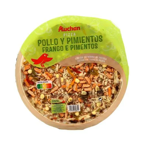 PRODUCTO ALCAMPO Pizza de pollo y pimientos cocida en horno de piedra PRODUCTO ALCAMPO 410 g.