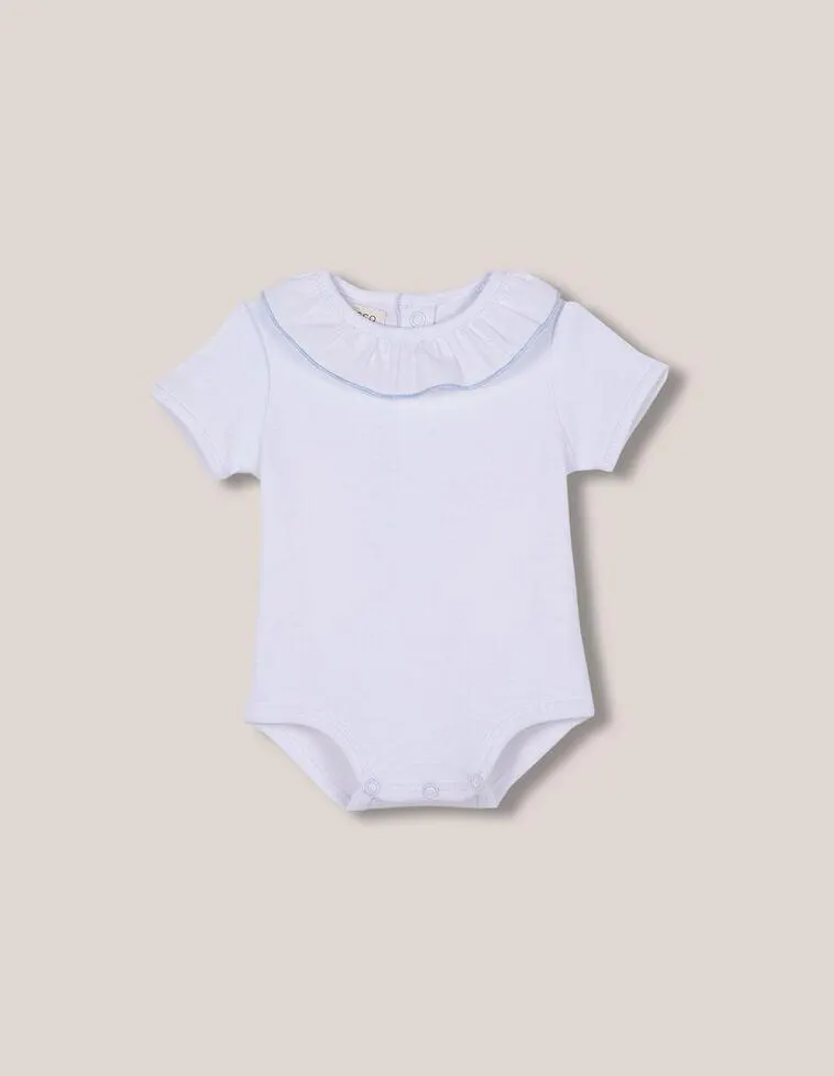 Body con cuello bordado blanco
