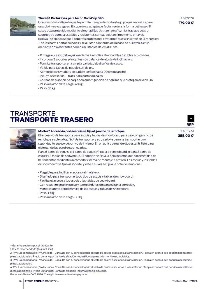 Catálogo de Ford de accesorios Focus 13 de noviembre al 13 de noviembre 2025 - Página 14