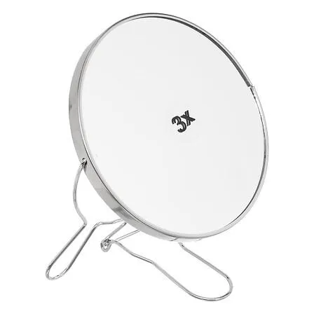 ESPEJO DE MESA PLATEADO 14 CM DIAM