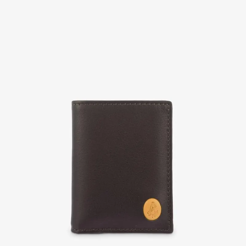 Cartera monedero exterior hombre en piel vacuno color marrón/mostaza-Tribeca