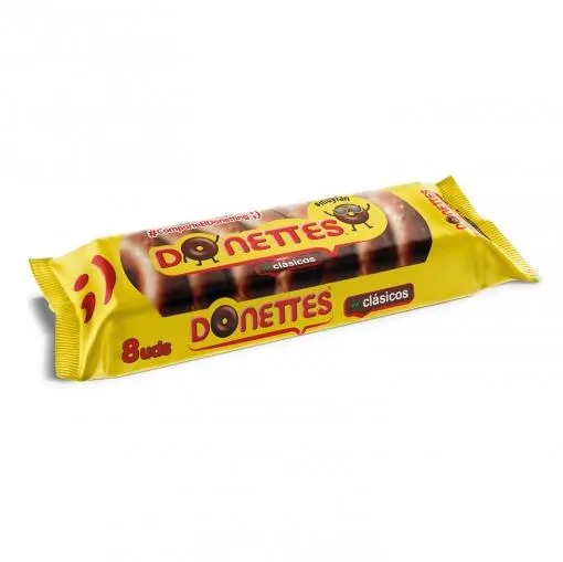 Bollito recubierto de chocolate clasicos Donettes 8 ud.