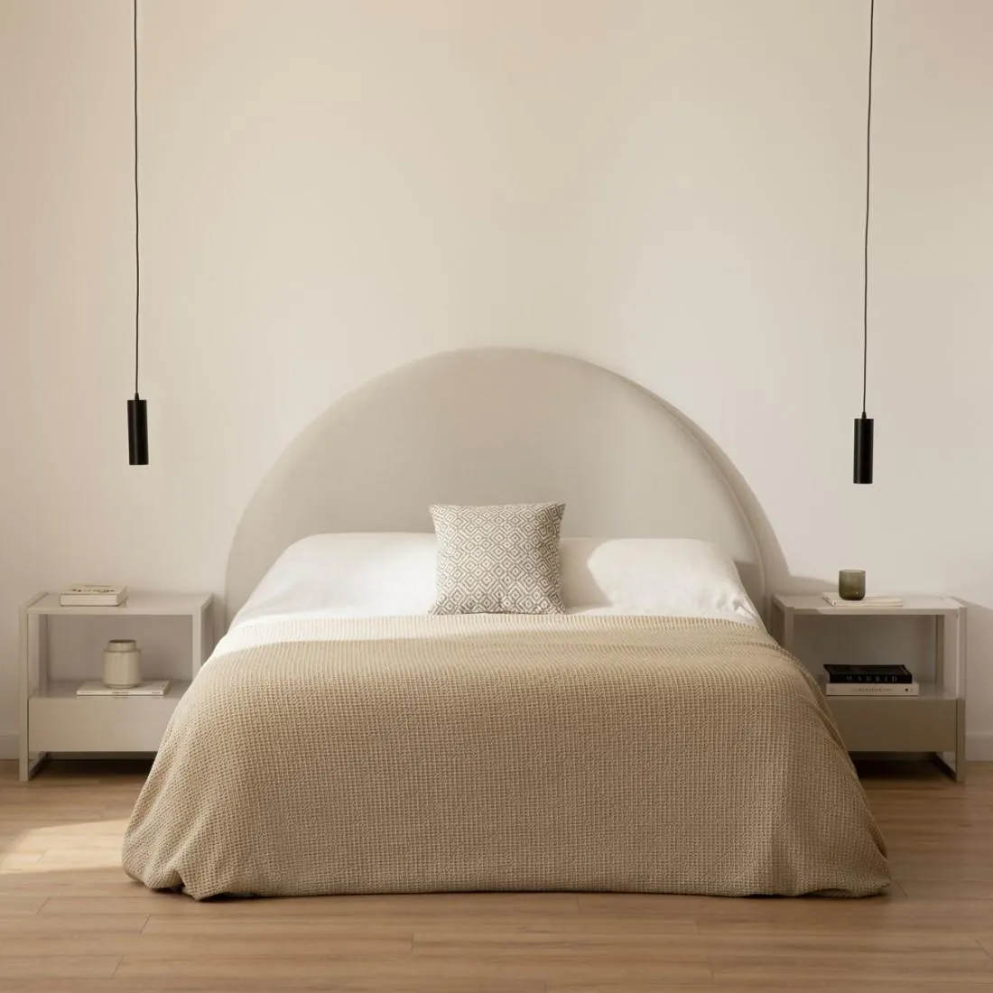 Cabecero tapizado 150/160 blanco roto