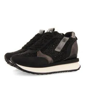 Hanko women's black monochrome sneakers with crystals