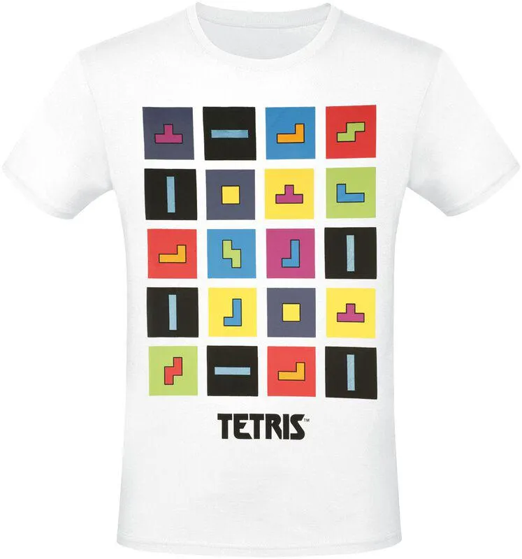 "Colour blocks" Camiseta Blanco de Tetris