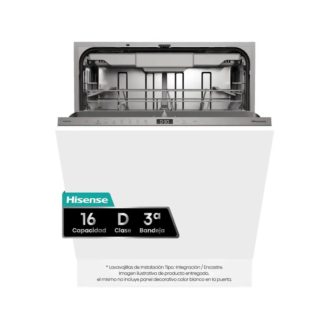 LAVAVAJILLAS INTREGRABLE 60CM HV-16D5 HISENSE D; 16 CUBIERTOS