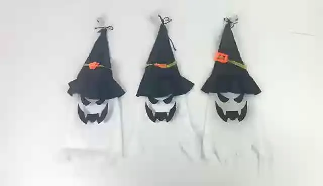 Colgante de halloween, sombrero con brillo led, fiesta de halloween, sombrero de bruja, decoración de bar para el hogar al aire libre, accesorio de terror