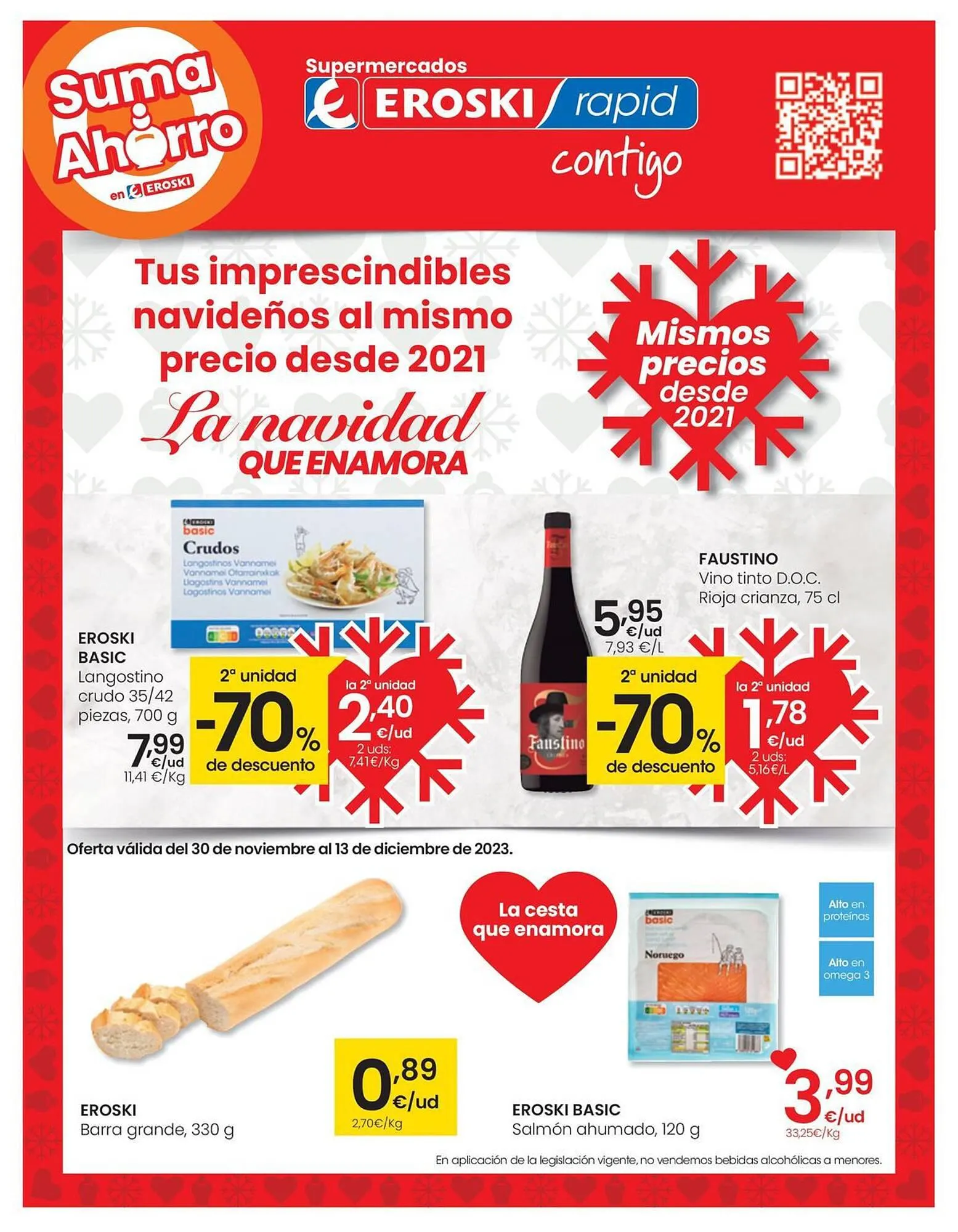 Catálogo de Folleto Eroski 30 de noviembre al 13 de diciembre 2023 - Página 1