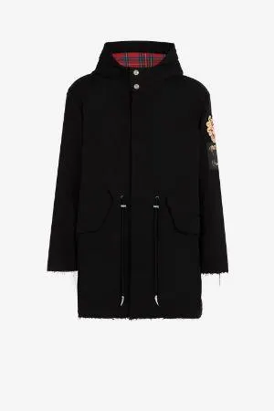 Parka con parche Animalier Patchwork