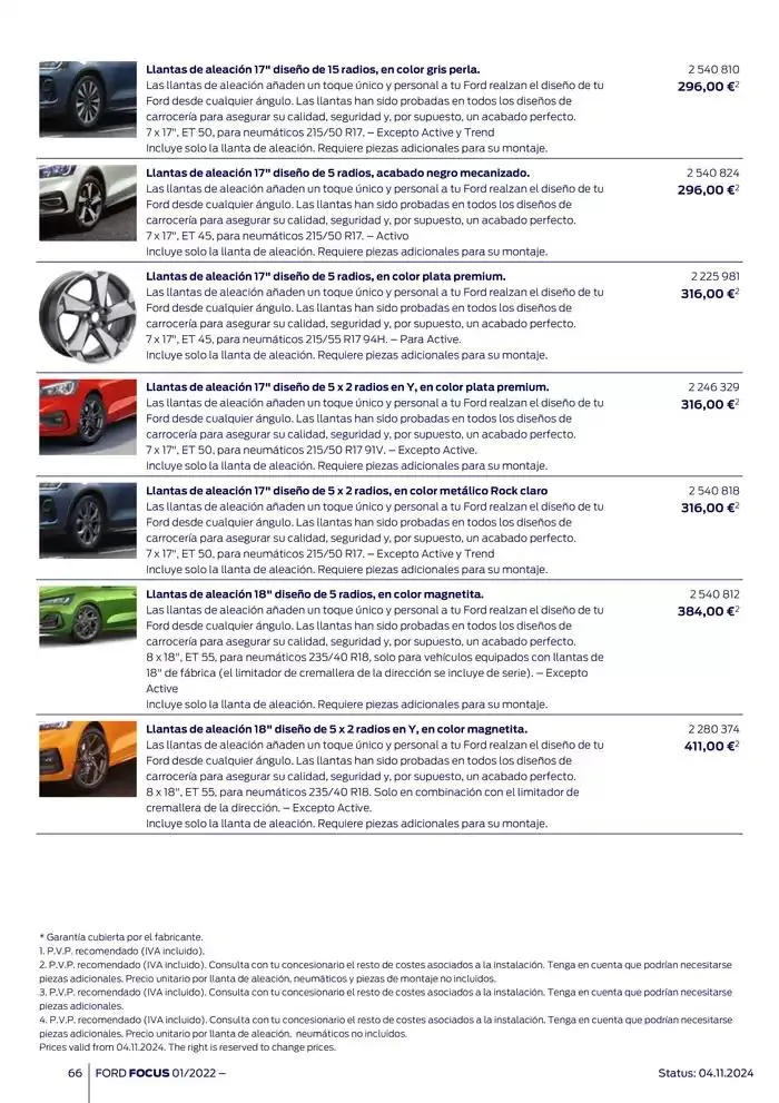 Catálogo de Ford de accesorios Focus 13 de noviembre al 13 de noviembre 2025 - Página 66