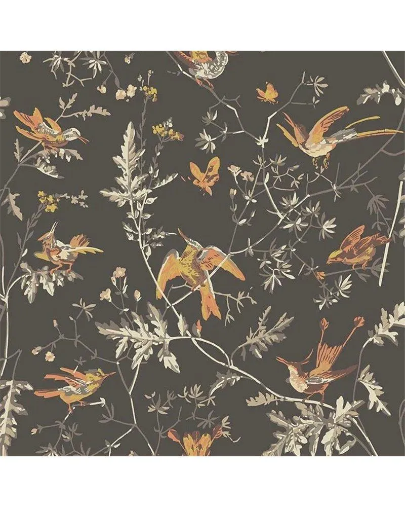 PAPEL PINTADO Hummingbirds Charcoal & Ginger 112-4017