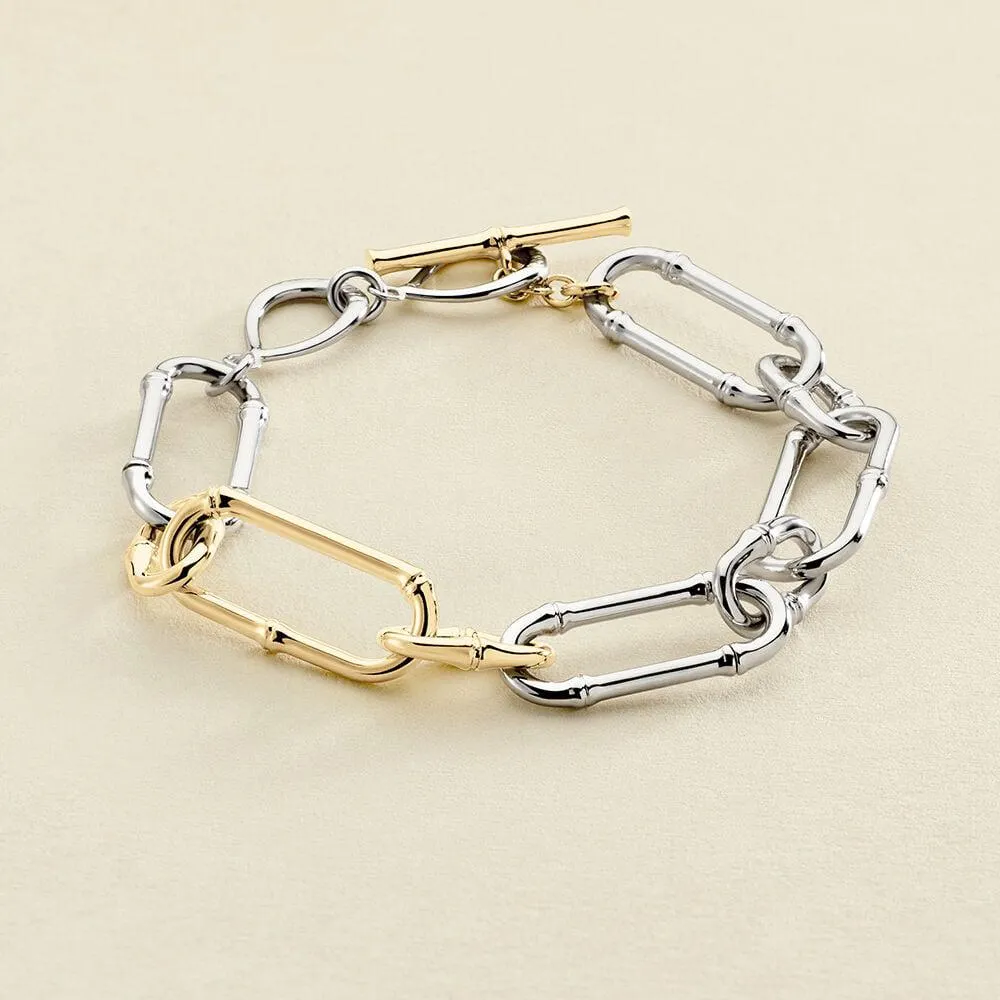 Pulsera de cadena BAMBOO - Plata / Oro