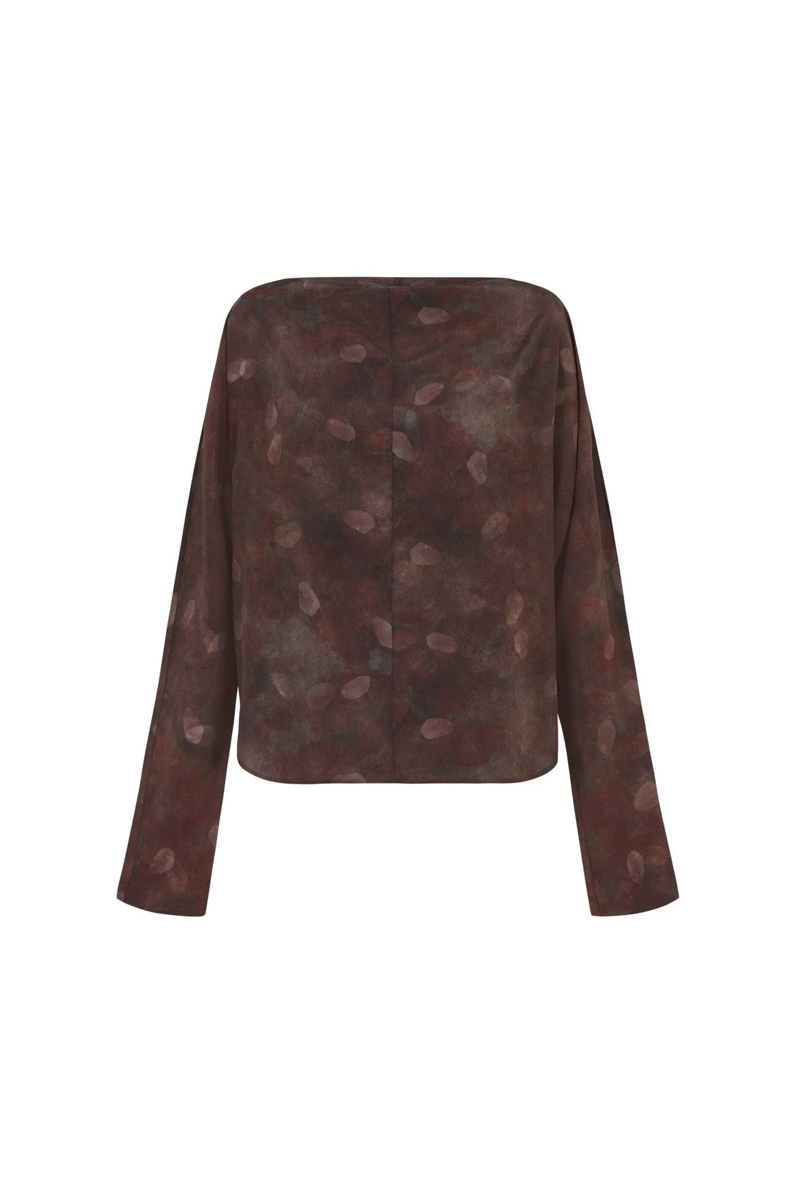 Nola, top en seda aran print