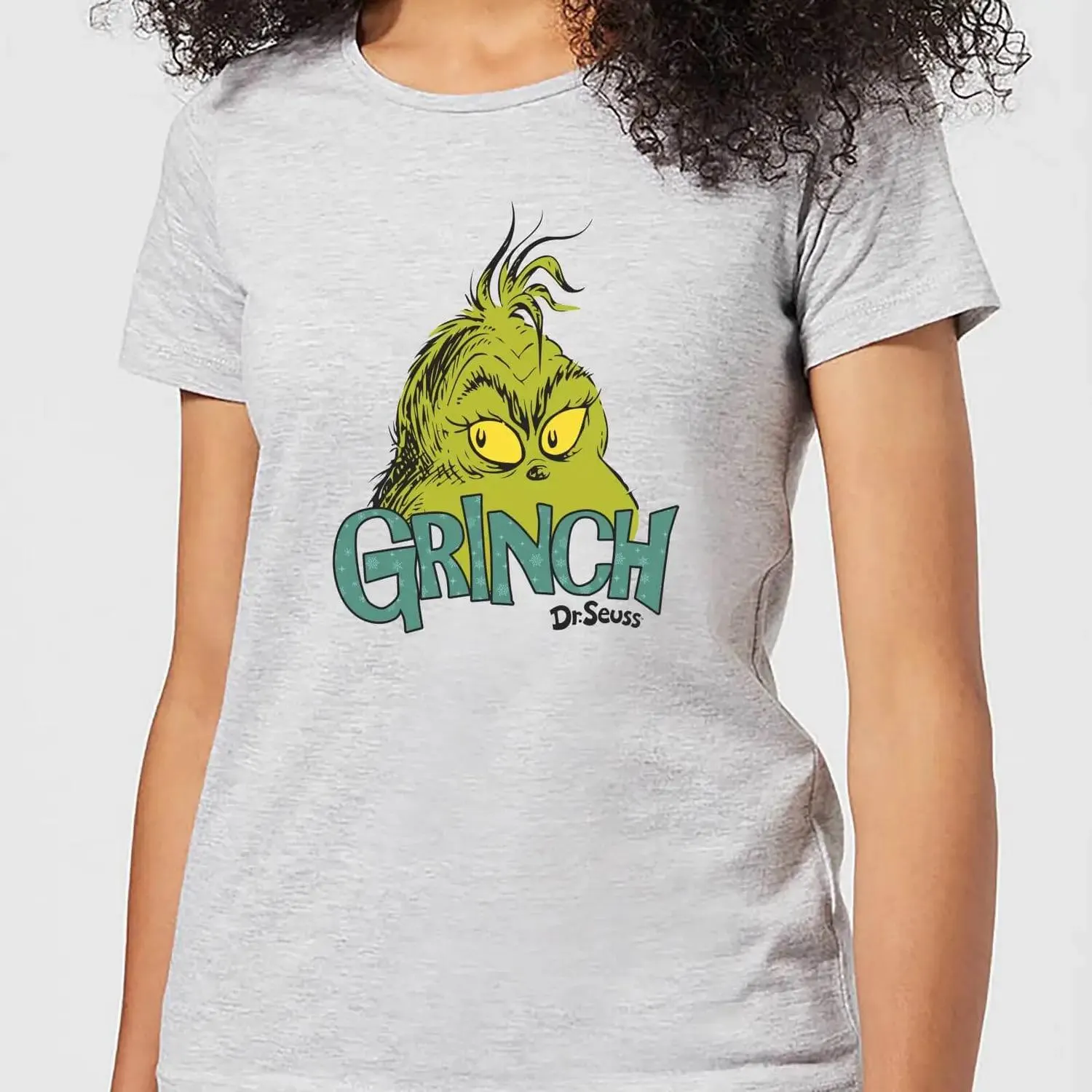 Camiseta navideña para mujer The Grinch Face - Gris