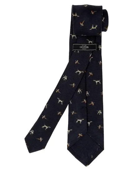 Corbata lana perros Azul medio