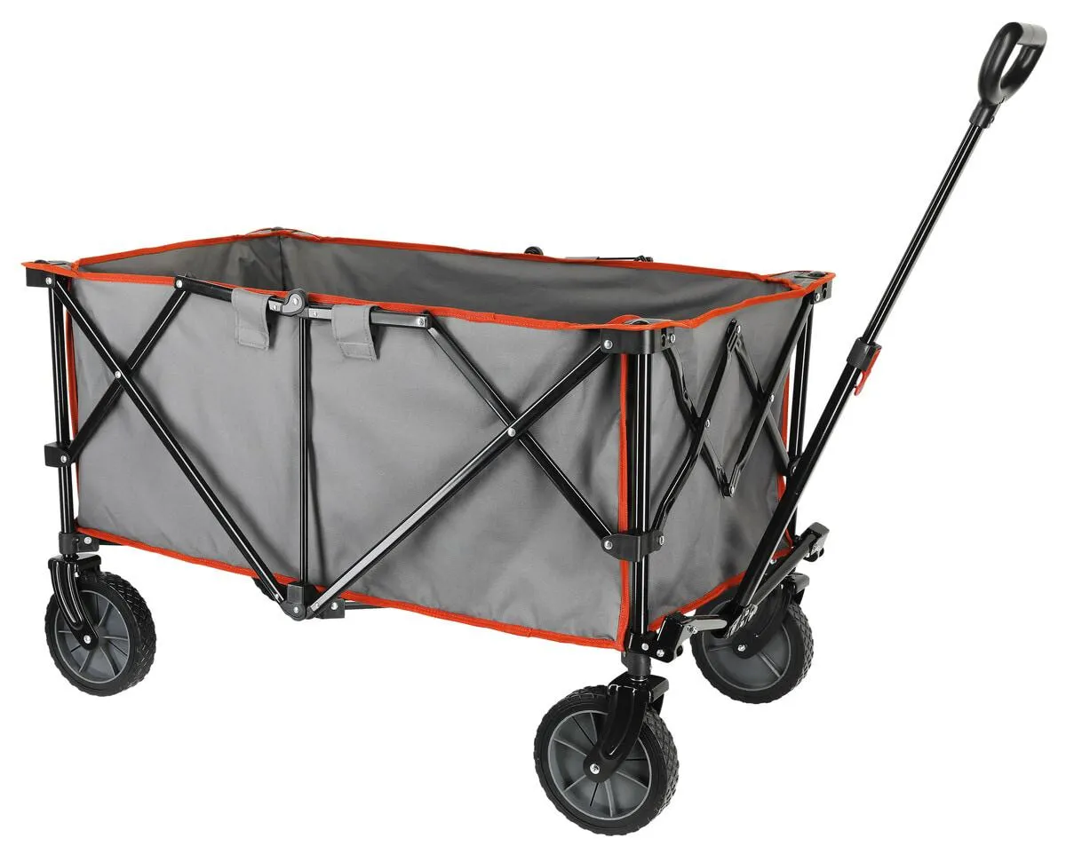 Kokoontaitettava kuljetuskärry, suuret pyörät ja teleskooppikahva