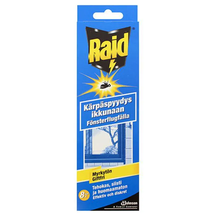 RAID KÄRPÄSPYYDYS IKKUNAAN / FÖNSTERFLUGFÄLLA 8 KPL