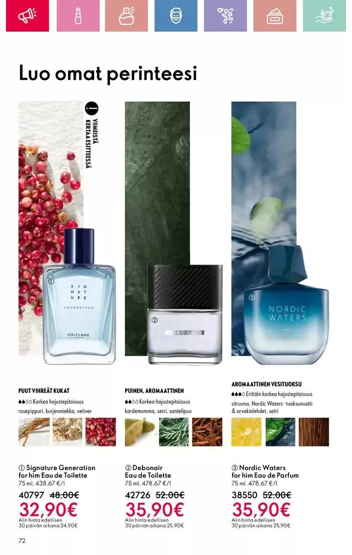 Oriflame tarjoukset voimassa alkaen 9. maaliskuuta - 29. maaliskuuta 2025 - Tarjouslehti sivu 72