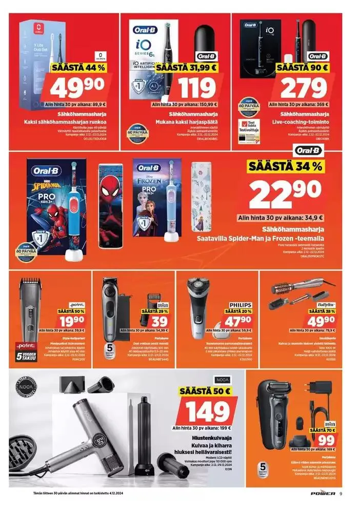 Power tarjoukset voimassa alkaen 16. joulukuuta - 5. tammikuuta 2025 - Tarjouslehti sivu 9
