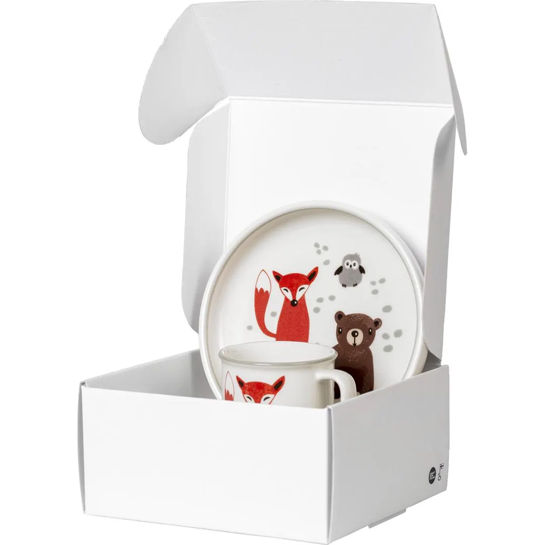 Metsänväki Tableware Set Mug 0,2 l and Plate 18 cm