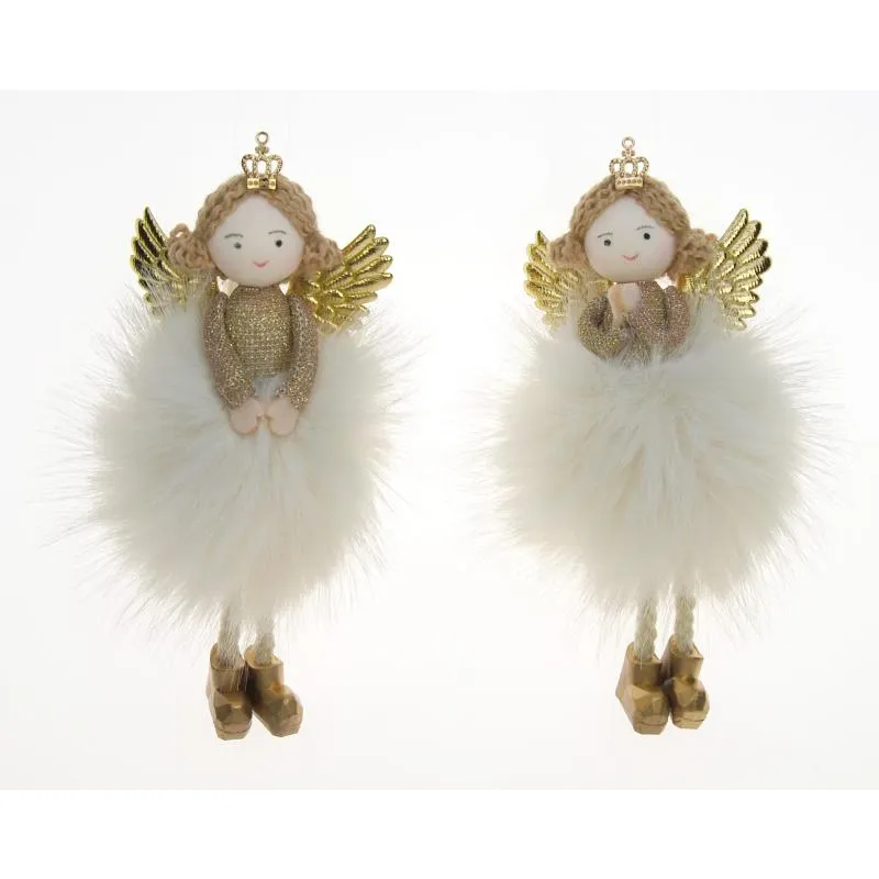 Enkeli Weiste 11 cm kulta/valkoinen