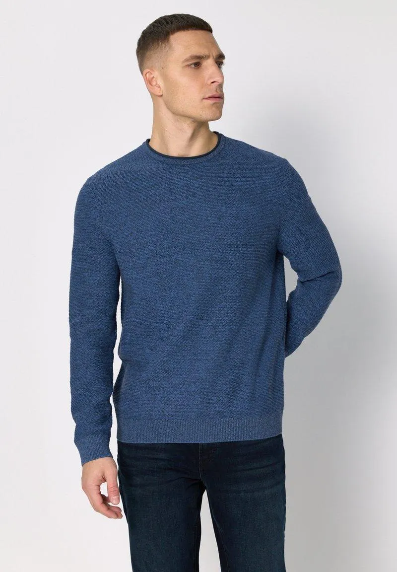 CREWNECK STRUKTURPULLOVER - Neule - blau