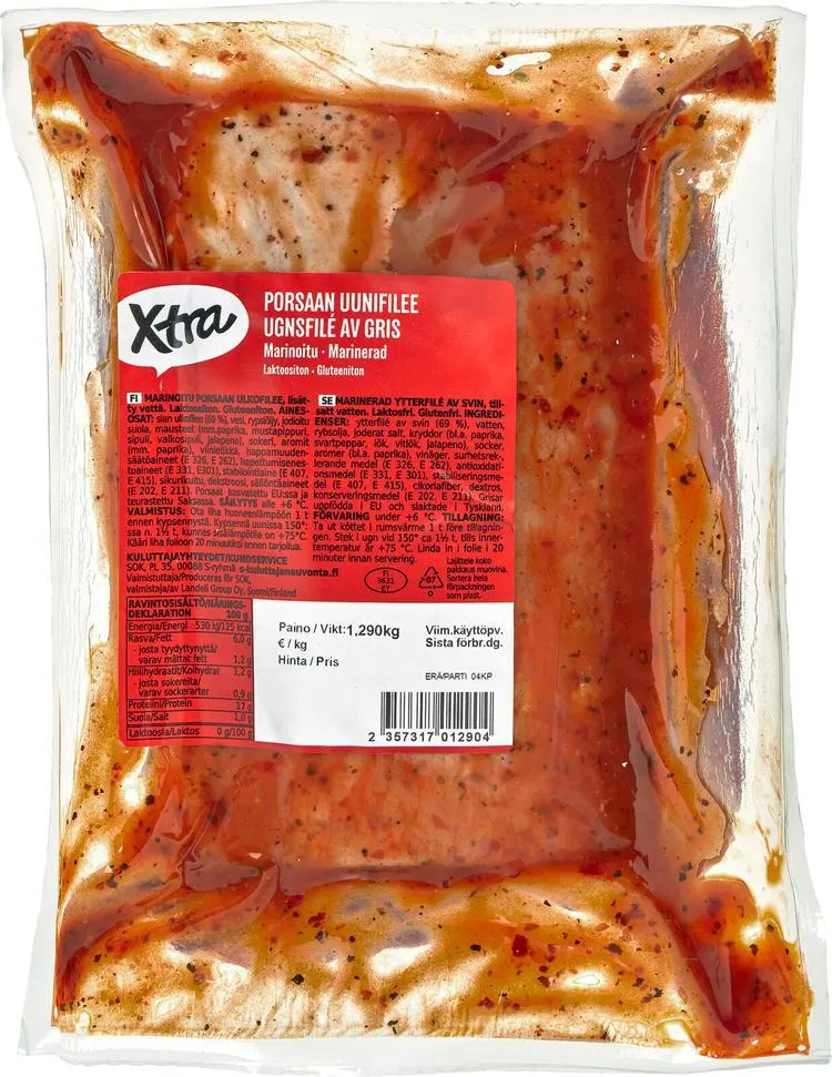 Xtra porsaan uunifilee marinoitu noin 1,2kg