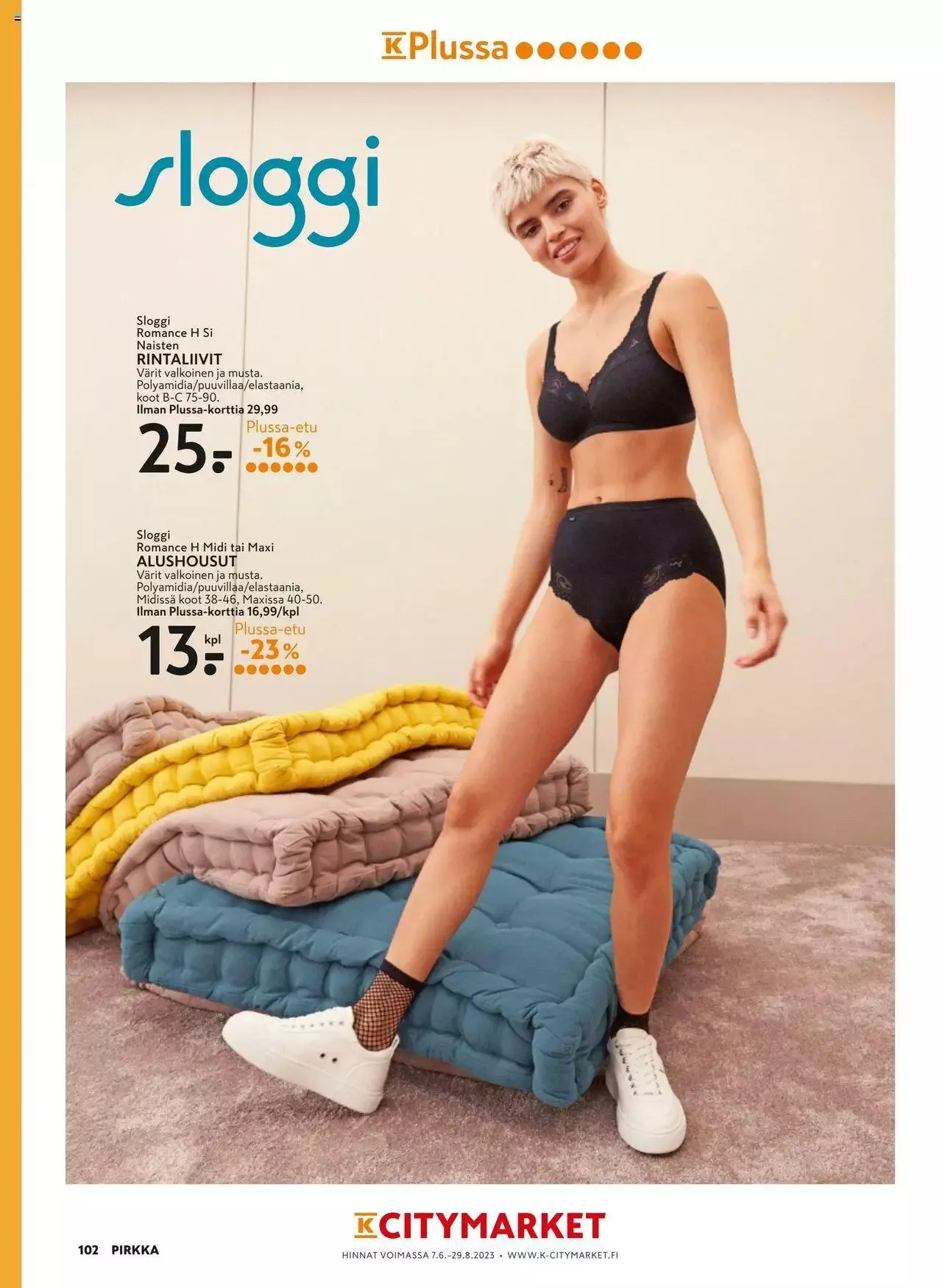 K-Market tarjoukset Pirkka 6–8/2023 voimassa alkaen 7. kesäkuuta - 29. elokuuta 2023 - Tarjouslehti sivu 102