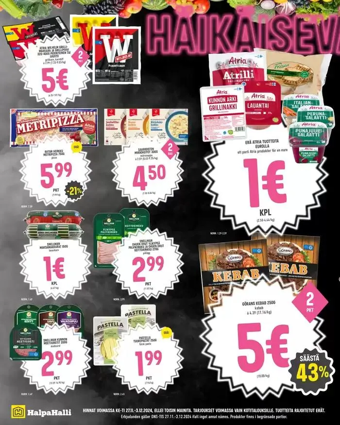 HalpaHalli tarjoukset voimassa alkaen 26. marraskuuta - 10. joulukuuta 2024 - Tarjouslehti sivu 2